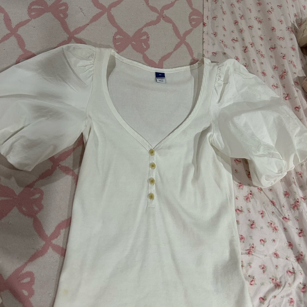Old Navy Cream Puff Sleeve Blouse